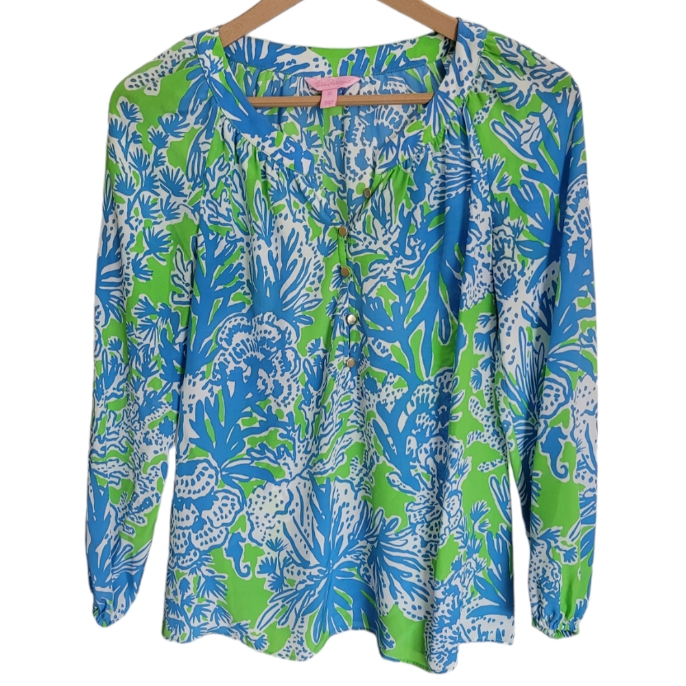 Lilly Pulitzer Elsa Silk Top View 2